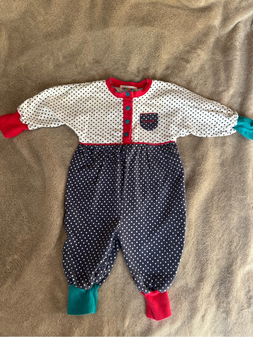 Vintage Gymboree Polka Dot One-Piece - Rainbow Tag